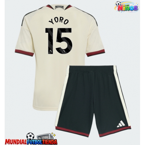 Camiseta Manchester United Leny Yoro #15 Tercera Equipación Replica 2026-27 para niños mangas cortas (+ Pantalones cortos)
